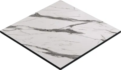Produktbild von COMPACT | Gastro HPL Tischplatte | B:T 60 x 60 cm | Weiß-Marmor | Quadratisch | Gastro HPL Tischplatte