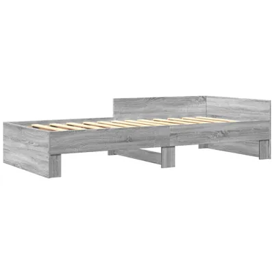 Produktbild von "2026"Cloris Bettgestell Grau Sonoma 100x200cm Holzwerkstoff - Klassische Betten Bettrahmen eleganten259870