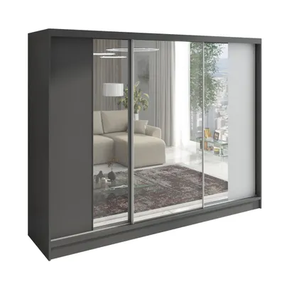 Produktbild von Schwebetürenschrank VENA 3-türiger Kleiderschrank mit 3 Spiegeln, 3 Kleiderstangen – Funktionalität und Eleganz!