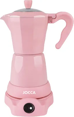 Produktbild von Jocca elektrische Espresso Kaffeemaschine in Rosa für bis zu 6 Tassen mit 360° drehbarem Kopf