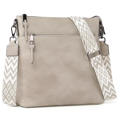 Produktbild von Umhängetasche damen Mittelgroß, Handtasche mit mehreren, Taschen mit Verstellbar Breitem Schultergurt Damen Tasche