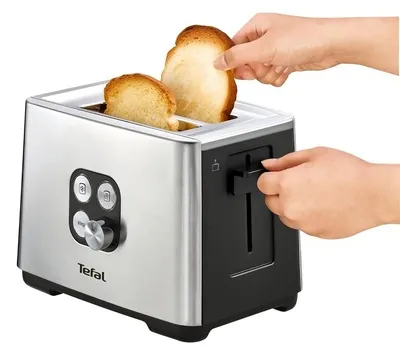 Obrázok produktu pre Tefal Equinox TT420D, 2 krajcov, Čierna, Nerezová oceľ, Nerezová oceľ, Tlačidlá, Otočné