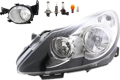 Immagine prodotto di Fari compatibili per Opel Corsa D dal 07/06 al 12/10, modello H7 H1, con luci abbaglianti e anabbaglianti, fendinebbia e luci di posizione. Codici: 1216194, 93189361, 1710377, 13262573. Johns