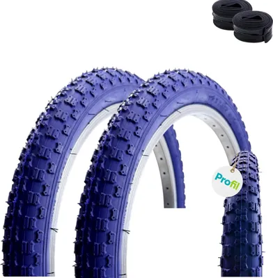 Produktbild von 2 x Roverstone 20" Fahrradreifen Dunkelblau 54-406  (20x2,125) + 2 Schläuche AV inkl. maxxi4you Reifenheber