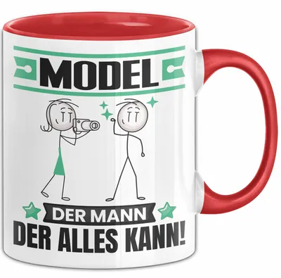 Produktbild von Model Tasse Geschenk für Model Der Mann Der Alles Kann Geschenkidee zum Geburtstag (Rot)