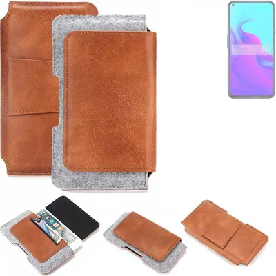 Produktbild von K-S-Trade Handyhülle Schutzhülle kompatibel mit Cubot X30 P Gürteltasche Holster Gürtel Tasche Smartphone Tasche Handy Hülle Polyurethan+ Filz, braun