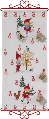 Produktbild von Eva Rosenstand Kreuzstich Adventskalender Set – Kreatives Handarbeitsvergnügen