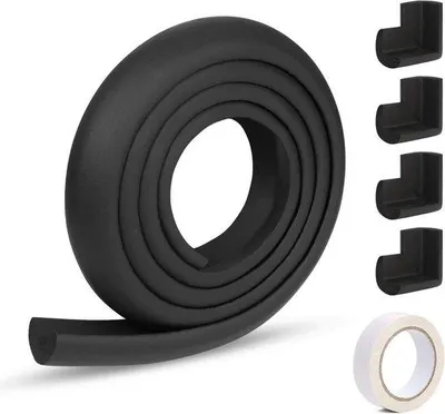 Produktbild von Famanu Randschutz mit 4 Eckschutzern, extra dick, schwarz