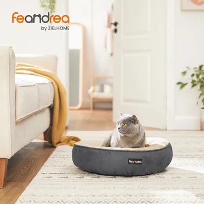 Immagine prodotto di Letto per cani FEANDREA, letto per gatti, ciambella, Ø 50 cm, grigio scuro PGW050G02