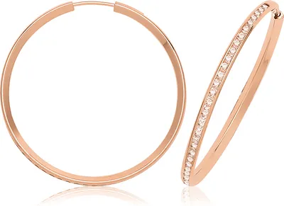 Image de Boucles d'Oreilles Femme Or Rose 375/1000 - 30mm; TRS369249KRMM30