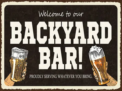 Produktbild von vianmo Holzschild 30x40 cm welcome to our backyard Bar Alkohol