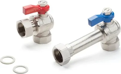Produktbild von REHAU Eckkugelhahn-Set, G1, HKV/HKV-D/HLV, Edelstahl, 1 Stk.