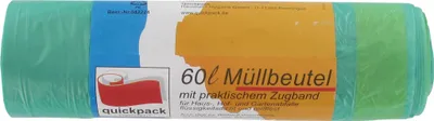 Produktbild von Müllbeutel 20 Stück , 60 Liter mit Band, Abfallsack, Abfallbeutel