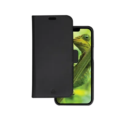 Immagine prodotto di DBRAMANTE1928, Custodia per iPhone 14 Plus Folio 2 in 1 modello Lynge in pelle con portacarte, nera