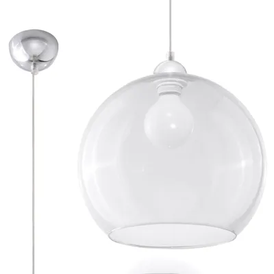 Obrázok produktu pre Závesné svietidlo BALL transparentné 1xE27 15W oceľ/sklo 120x30x30cm Sollux Lighting
