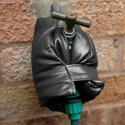 Productafbeelding van Buitenkraan isolatiehoes, vorstbescherming, 18 x 26 cm - Waterdichte beschermhoes tegen vorst - Zwart