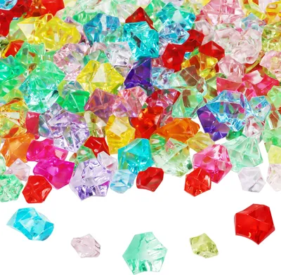 Produktbild von BELLE VOUS 300er Packung Acryl Glitzersteine zum Basteln - Acrylsteine Bunt - Deko Kristallsteine für Hochzeiten, Partyartikel, Tischdekorationen,