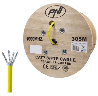 Immagine prodotto di Cavo di rete Pni Ftp Cat7 305 m giallo  giallo taglia unica