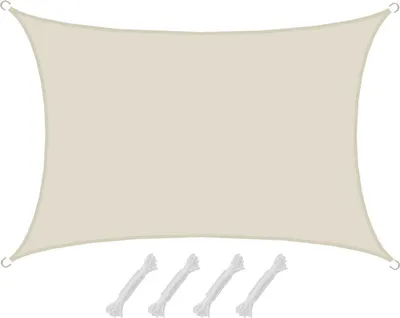 Image de UPF50+ UV Voile d'ombrage 3x5 Polyester Rectangulaire Hydrofuge Jardin Balcon Beige