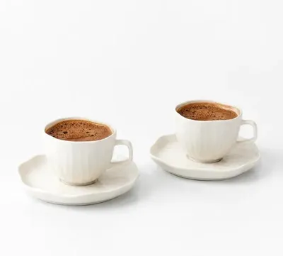 Produktbild von Bavary Cermico Espressotassen-Set weiß 90 ml, 6 Tassen und Untertassen