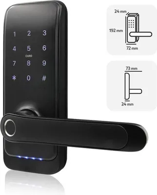 Produktbild von Intelligentes Türschloss mit Fingerabdruckscanner, App-Steuerung und wetterbeständiger Griff