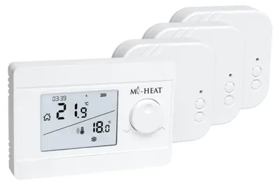 Produktbild von Funk-Raumthermostat Set Mi-250S RF mit 3 Empfängern, Heiz- und Kühlbetrieb, für Fußbodenheizung, Heizkessel, Klimagerät