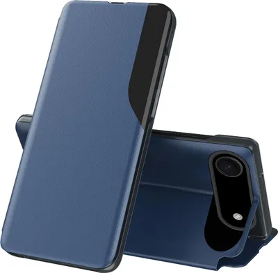 Immagine prodotto di Custodia Flip per iPhone Air, custodia in Finto cuoio con finestra e funzione stand blu