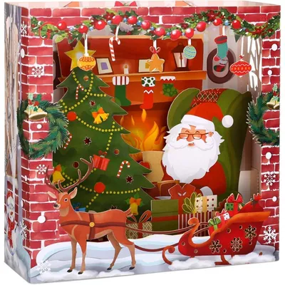 Produktbild von 3D Weihnachtskarten Pop Up Karten Set 14 Stück Nikolaus 15x15 cm Umschlag