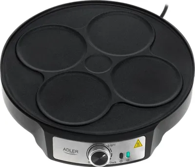 Zdjęcie produktu dla Zestaw do naleśników z akcesoriami, Adler, AD3093, moc maksymalna 1600 W, powłoka nieprzywierająca, płynna regulacja temperatury, wyjmowana płyta, podwójna, 7,2 x 33 x 30,5 cm, kolor czarny