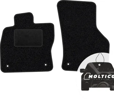 Produktbild von moto-MOLTICO Vorne Fußmatten Auto Velours Autoteppiche Schwarz Automatten Set 2-teilig passend für Skoda Superb III ab 2015