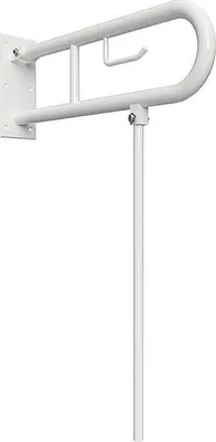 Produktbild von BELP Stützklappgriff in U-Form mit Standfuß & Toliettenpapierhalter Eisen Weiß 100x800x616 mm, 120 kg Traglast für Bad & WC >> zum Bohren