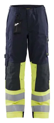 Produktbild von Blakläder Damen Multinorm Arbeitshose 7181, Farbe:Marineblau/ High Vis Gelb, Größe:C44