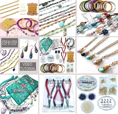 Schmuckherstellung-Set – DIY Ketten, Armbänder, Ohrringe – 50+ Teile