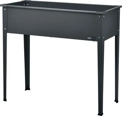 Immagine prodotto di AXI Tavolo da coltivazione in metallo antracite | Fioriera rialzata su gambe per giardino / balcone / terrazza | 100 x 30 x 80 cm