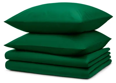 Produktbild von Blumtal Bettwäsche 2x 135x200cm + 2x Kissenbezug 80x80cm - Mikrofaser Bed Sheets 135x200cm - 4-er Set Bettwäsche Dunkelgrün