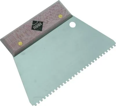 Immagine prodotto di Spatola a pettine per incollaggio 18 cm in acciaio - manico in legno 6 x 6 mm
