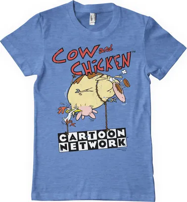 Produktbild von Cow and Chicken Balloon T-Shirt - Small - BlueHeather