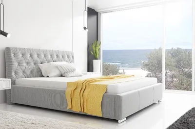 Obrázok produktu pre Dizajnová posteľ Adelaide s vysokým čelom a úložným priestorom svetlo šedá 160 x 200