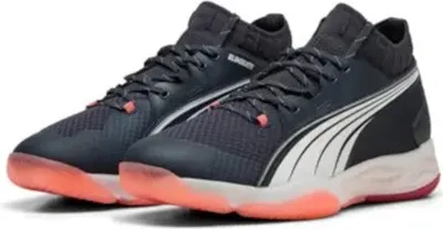 Produktbild von Puma Eliminate NITRO SQD Hallenschuhe Unisex parisian night weiß glowing rot Gr 42