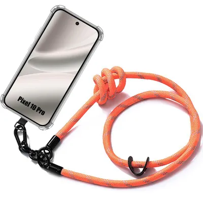 Image de Coque pour Google Pixel 10 Pro, Antichoc Protection Renforcé avec Cordon Robuste Orange