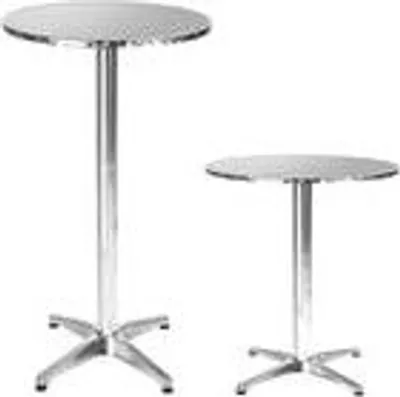 Image de Table de bistrot ronde en aluminium Ø60cm H110cm réglable en hauteur pliable