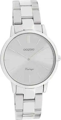 Imagen del producto de Reloj de pulsera para mujer Oozoo, plateado, analógico, serie Vintage, con correa de metal (modelo D2UOC20039)