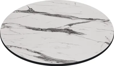 Produktbild von COMPACT | Gastro HPL Tischplatte | Ø 70 cm | Weiß-Marmor | Rund | Gastro HPL Tischplatte