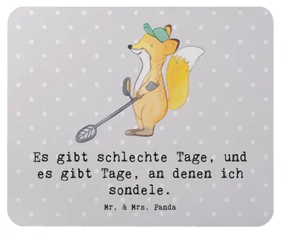 Produktbild von Mr. & Mrs. Panda Mousepad Fuchs Metalldetektor - Grau Pastell - Geschenk, laptop mauspad, Münzen Suchen, Mouse Pad, Sondeln, Schatzsuche, Sondengänger, pc