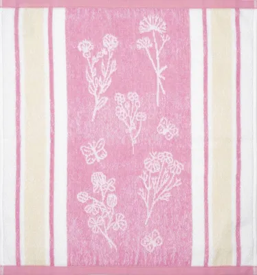 Produktbild von Kracht - Küchen- / Gästehandtuch - Wildblumen, pink - Frottier, 50 x 50 cm