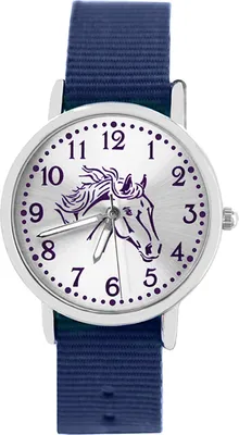Produktbild von Armbanduhr Pferd Mädchen violett Kinderuhr wasserdicht Geschenk Armband blau