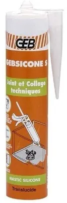 Image de Mastic silicone d'étanchéité translucide GEBSICONE S cartouche 310ml - GEB - 890051