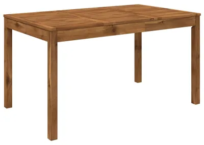 Image de Table de jardin en bois massif d'acacia, dimensions : 141 x 80,5 x 75 cm