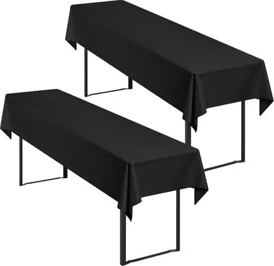 Produktbild von Universal-Set aus schwarzen Bierdecken, für Bierdecken von 50 cm und 70 cm, Bierdecken-Hüllen, untransparente Polyester-Bierdecken-Hüllen, Bierdecken-Hüllen, rechteckige Tischdecken, waschbar - 250x100 cm