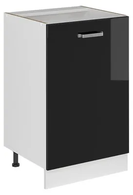 Immagine prodotto di Mobiletto base cucina Vicco R-Line Nero lucido/Bianco 50 cm senza piano di lavoro, Model 70155